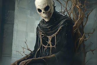 do a fantasy or horror character illustration concept art
