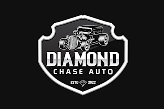 design a professional racing car and automotive logo