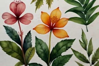do beautiful botanical or floral illustration