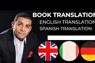 do book translation into italian, spanish, english, french, german, dutch