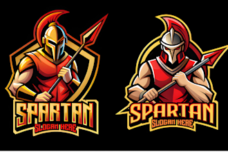 do custom spartan warrior logo design