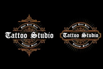 do awesome hand lettering vintage, tattoo logo