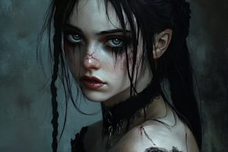 draw an fantasy or horror character illustration