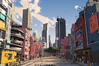do a illustration of futuristic cyberpunk city digital art