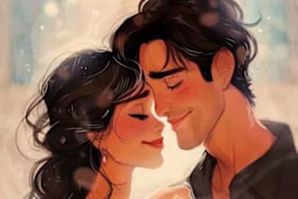 draw your cartoon portrait in disney style