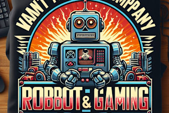 do make gaming robot computer mascot logo design with unlimited review