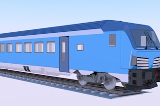 craft hyper realistic 3d train model, locomotive render,train interior rendering