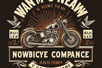 do make motorcycle vintage logo design with company