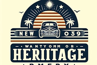 do make retro heritage vintage logo design with unlimited review