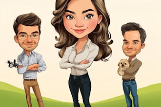 draw cartoon avatar, cartoon character, caricature, logo