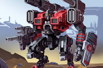 draw high quality robot, mecha concepts