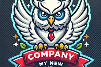 do make owl king mascot logo design with company