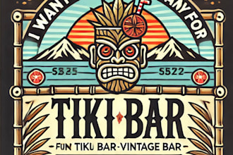 do make tiki ber vintage logo design with 1 day delivery