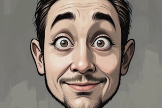 draw a funny caricature with my style