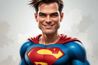 create an amazing superhero caricature character