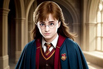 draw you a beautiful harry potter disney portrait