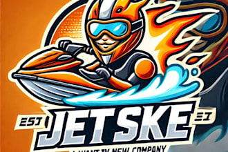 do make jet ski mascot logo design with unlimited review