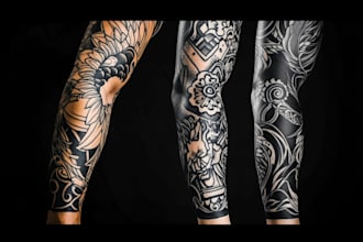 create custom tattoo design, tattoo sleeve