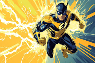 draw you into superhero comic cartoon character