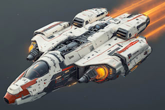 draw high quality spaceship concept
