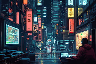 make a cyberpunk city, sci fi futuristic city