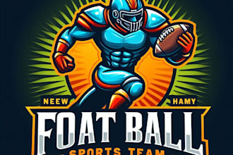 do make mascot logo design for  football sports team with 1 day delivery
