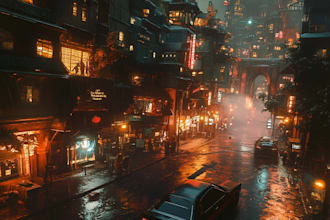 do futuristic cyberpunk city and sci fi concept art