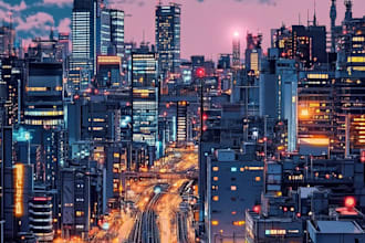 make cyberpunk scifi futuristic city for your project