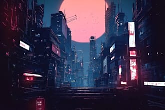do cyberpunk scifi futuristic city