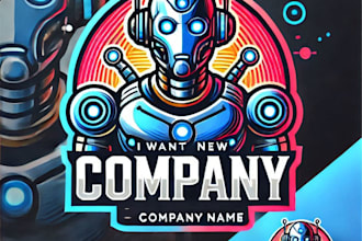 do create futuristic robot mascot logo with unlimited review
