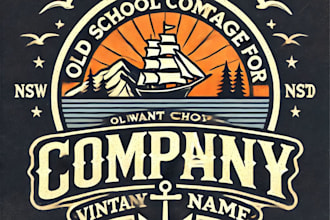 do create old school vintage logo designs with 1 day delivery