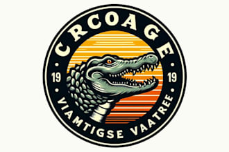 create summer mascot crocodile logo