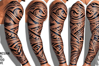 create your custom tribal polynesian tattoo sleeve