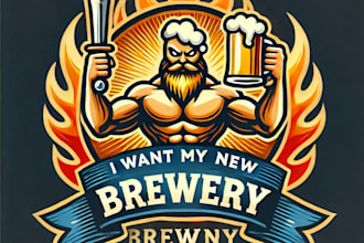 do wonderful brewery mascot logo design with unlimited review