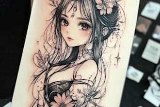 draw anime manga or japanese theme for your tattoo