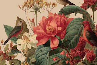 craft a beautiful botanical or floral illustration