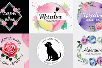 design feminine watercolor logo