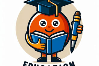 do modern style education mascot logo design with express delivery