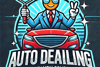 do make auto detailing car mascot logo design with 1 day delivery