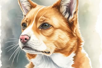 paint dog, cats, whatever pet portrait with watercolor