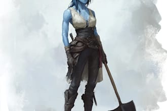 draw fantasy character design or monster