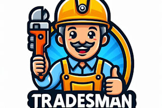do wonderful tradesman mascot logo design with unlimited review