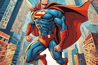 turn your portrait into a comic superhero caricature art