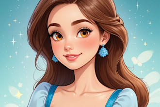 draw your portrait in disney cartoon style caricature