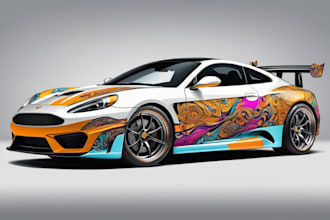 do amazing car wrap, decal, vinyl with vector illustration