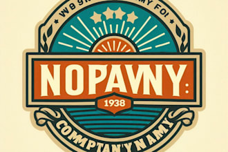 do badge vintage illustration retro logo design with unlimited review