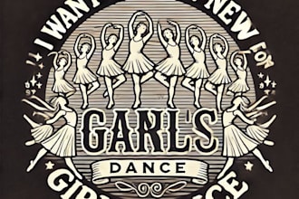 do make girls dance vintage logo design with express delivery