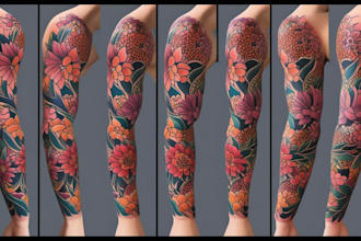 create custom tattoo design, unique tattoo, tattoo sleeve