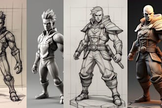 2d to 3d character model 2d picture to 3d character for 3d print and paint