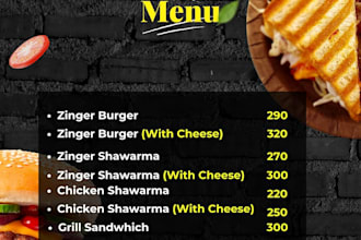 design digital restaurant food menu animations for you
